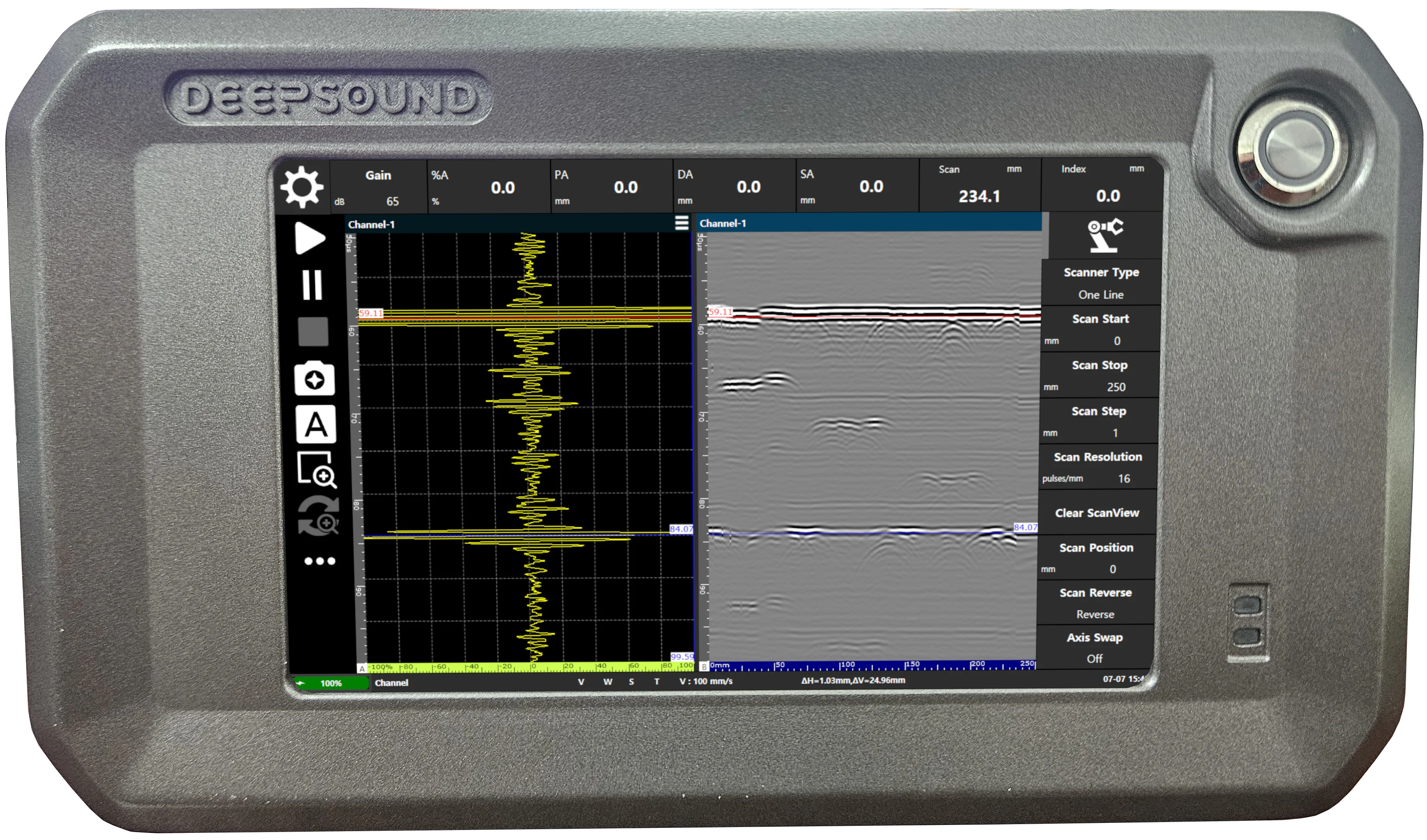DEEPSOUND T3 TOFD Scan Visualization