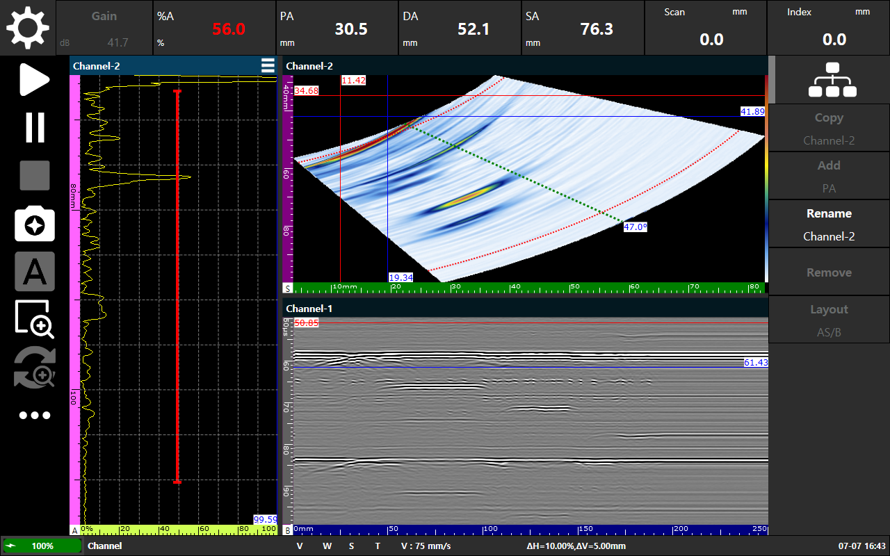 Dual Channel PAUT + TOFD configuration