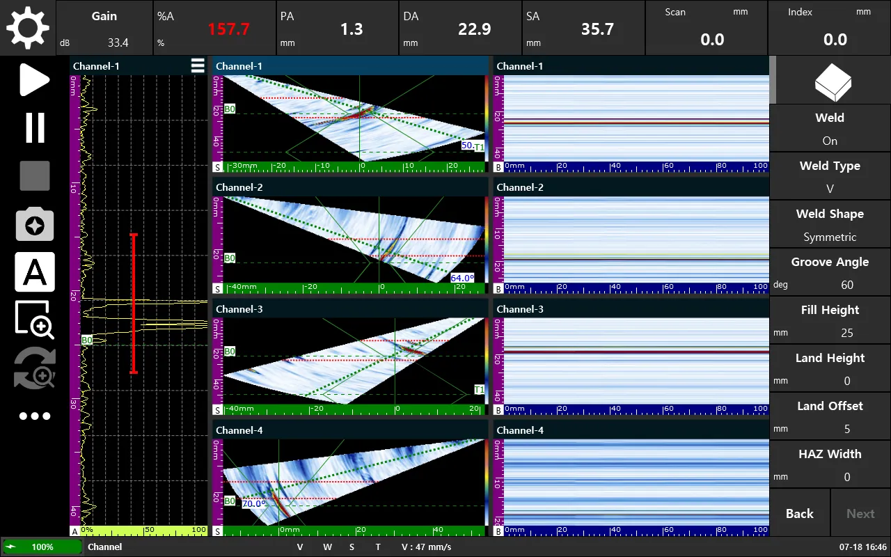Multi-channel scanner mapping setup